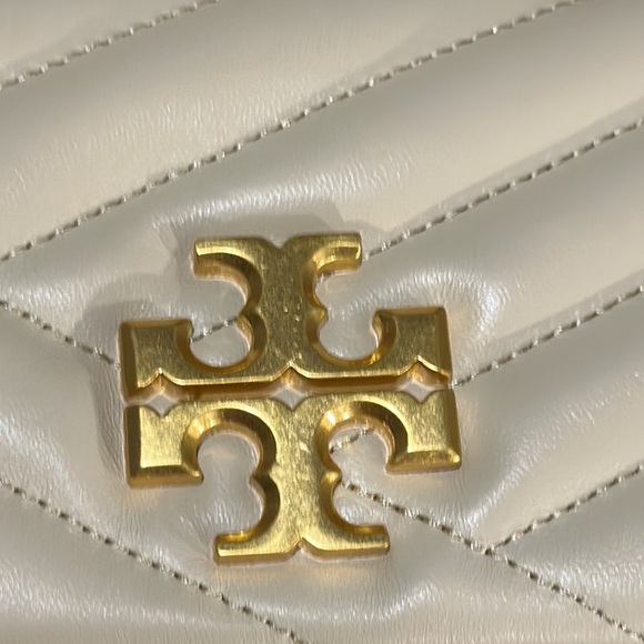 Tory Burch Kira Small Chevron-Quilt Flap Shoulder Bag — New Cream - Picture 8 of 9